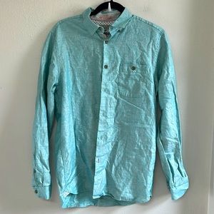 Ted Baker London Men’s 50% Cotton 50% Linen Button Down Shirt
